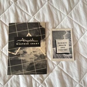 1947 Airguide Barometer Instruction Pamphlet Weather Chart F3 Humidity‎ Health